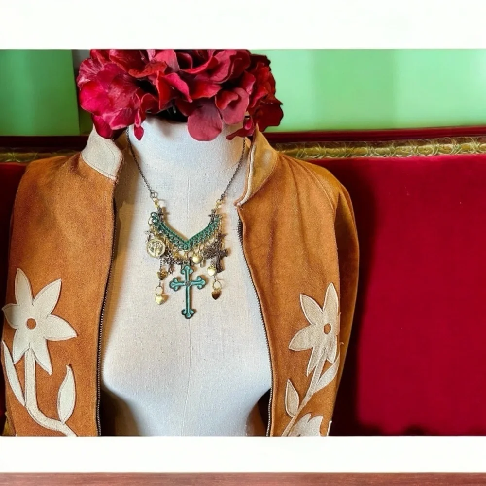 Cross statement necklace. Boho spiritual necklace. Beautiful and full of grace.
